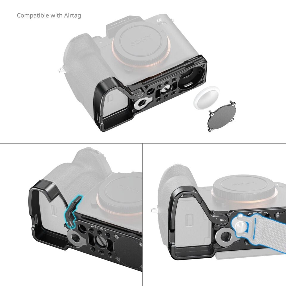 SmallRig 6033 Sony Alpha 7 V / 7R V / 7 IV  için AirTag Yuvalı  Taban Plakası