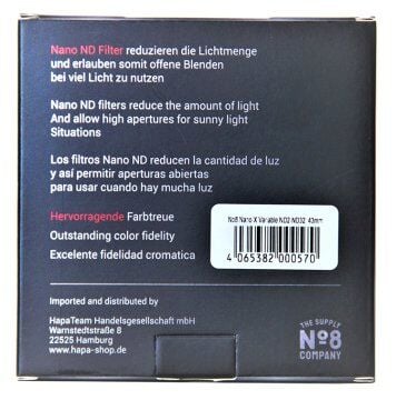 No8 Company 46mm Nano Variable Density ND 2-32 Filtre