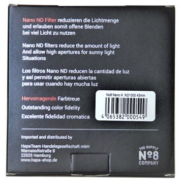 No8 Company 43mm Nano ND1000 Filtre