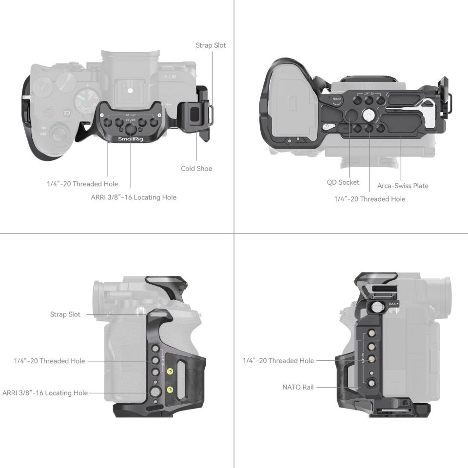 SmallRig 6029 Rhinoceros  Sony Alpha 7 V / 7R V / 7 IV  için Kafes