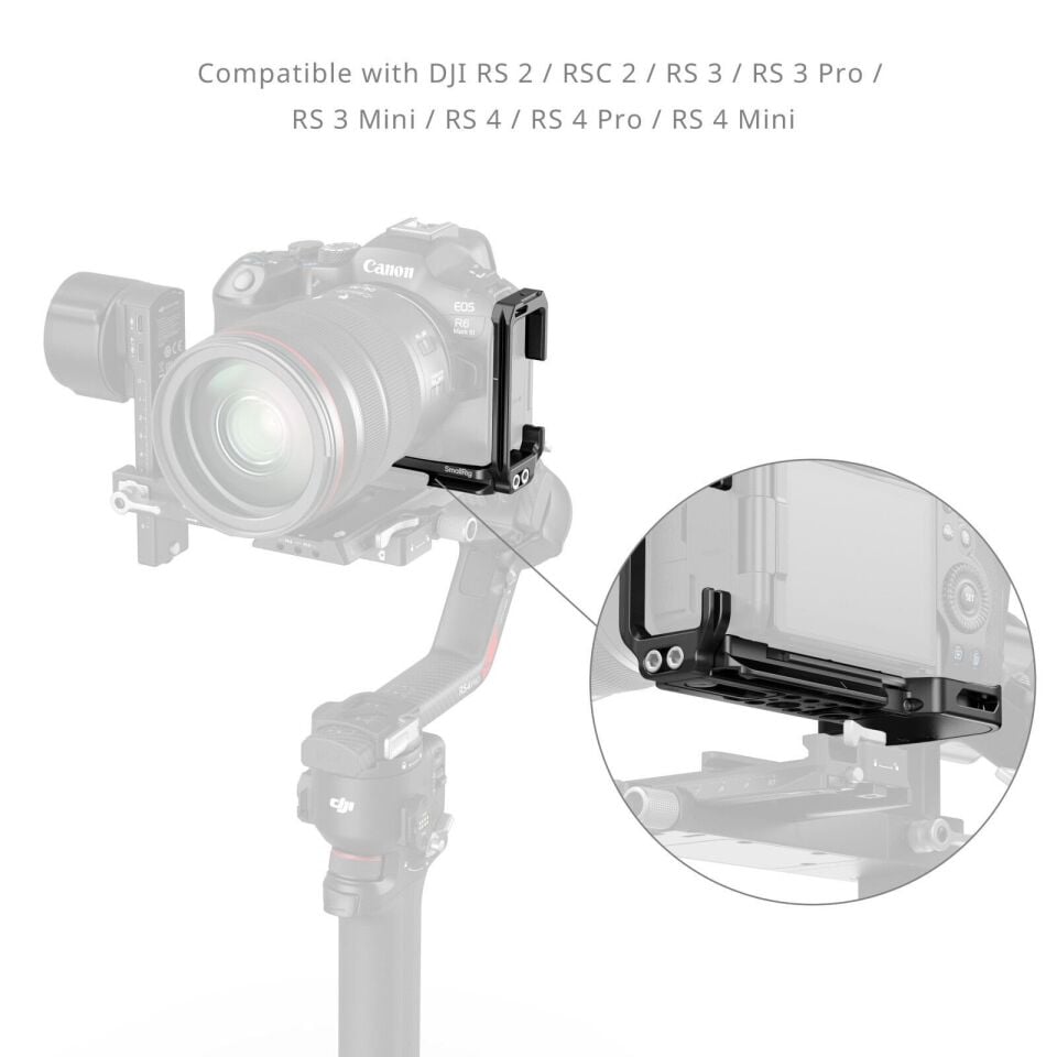SmallRig Canon 5962 EOS R6III Mark III / R6II Mark II için AirTag Yuvalı  L Şekilli Montaj Plakası
