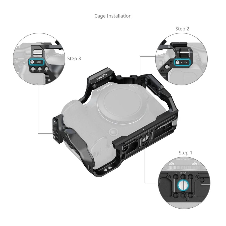 SmallRig 5954 ''HawkLock'' Hızlı Çıkarma  Canon EOS R6III Mark III / R6II Mark II için Kafes