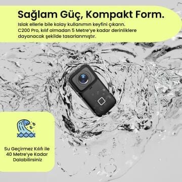 Sjcam C200 Pro Mini Aksiyon Kamera 4K/30 Frm - 6 Eksenli Stabilizatör
