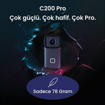 Sjcam C200 Pro Mini Aksiyon Kamera 4K/30 Frm - 6 Eksenli Stabilizatör