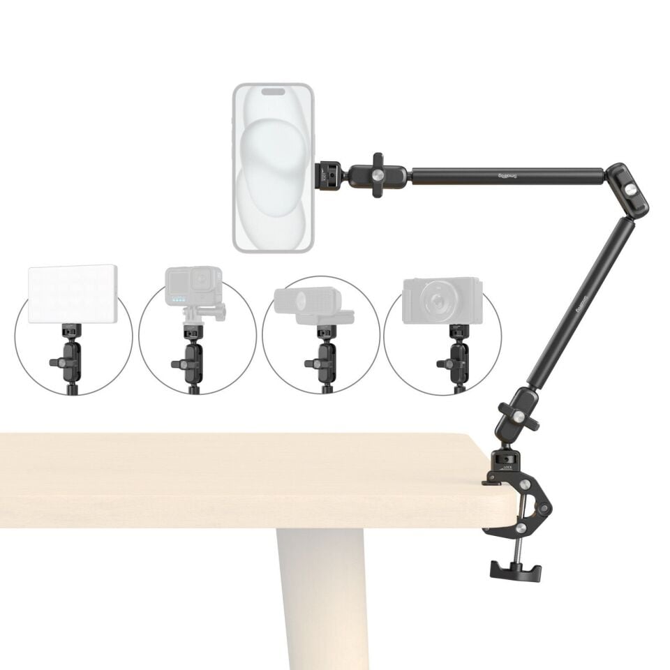 SmallRig 5626 Masaüstü Sihirli Kol Yengeç Şeklinde Kelepçe Kiti (MagSafe Uyumlu Sürüm)