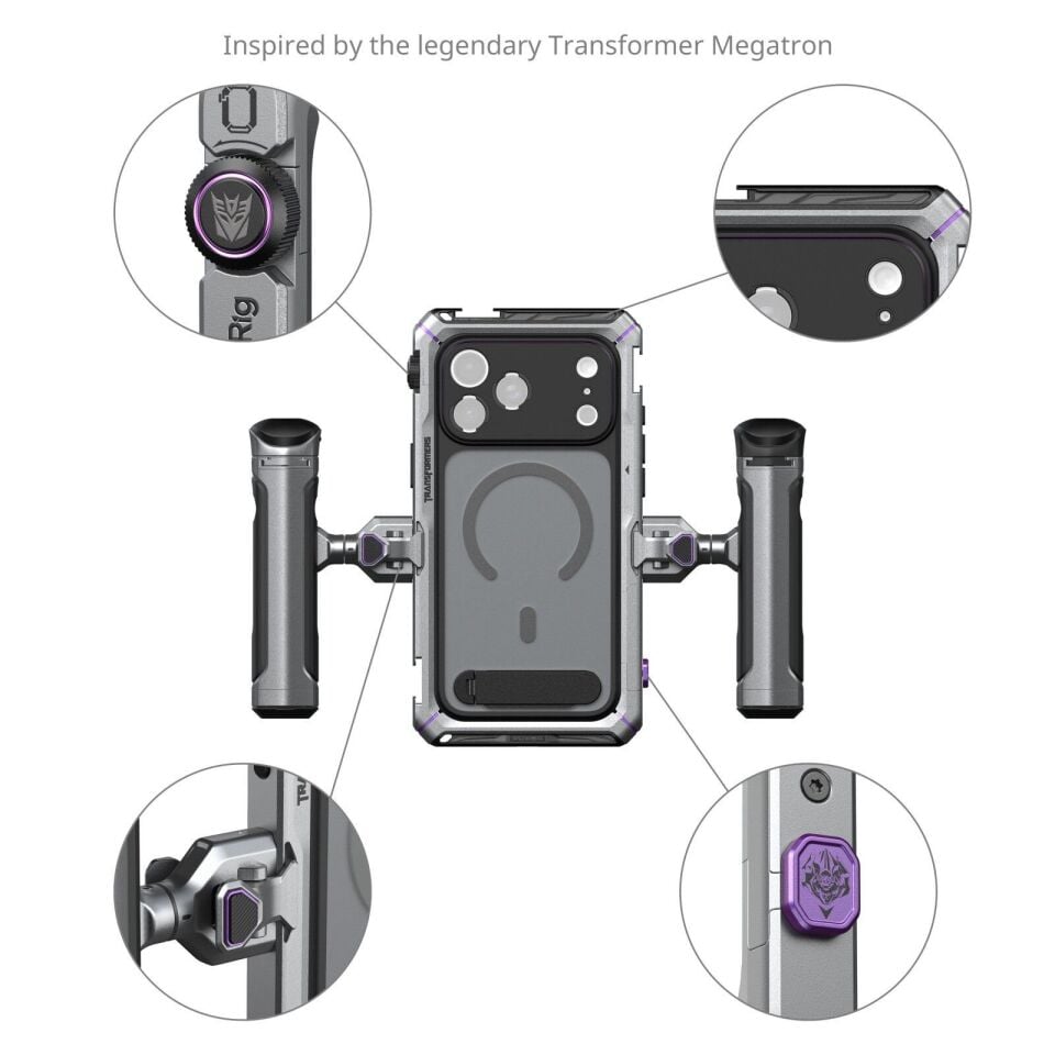 SmallRig 5584 Megatron Edition iPhone 17 Pro Max  için Çift El Tipi Mobil Cihaz Kiti