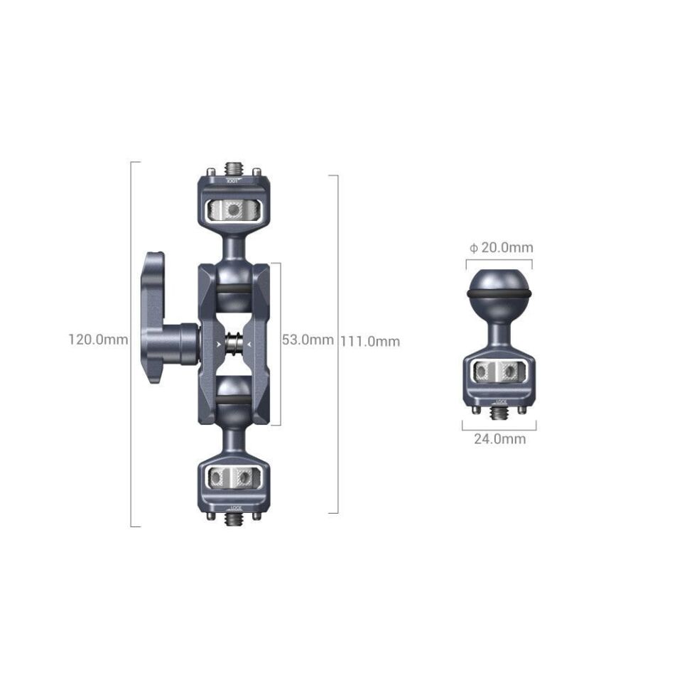 SmallRig 3873 Magic Arm Çift Bilyalı Başlı (1/4''-20 Vida)