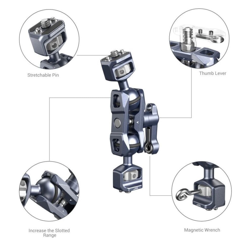 SmallRig 3873 Magic Arm Çift Bilyalı Başlı (1/4''-20 Vida)