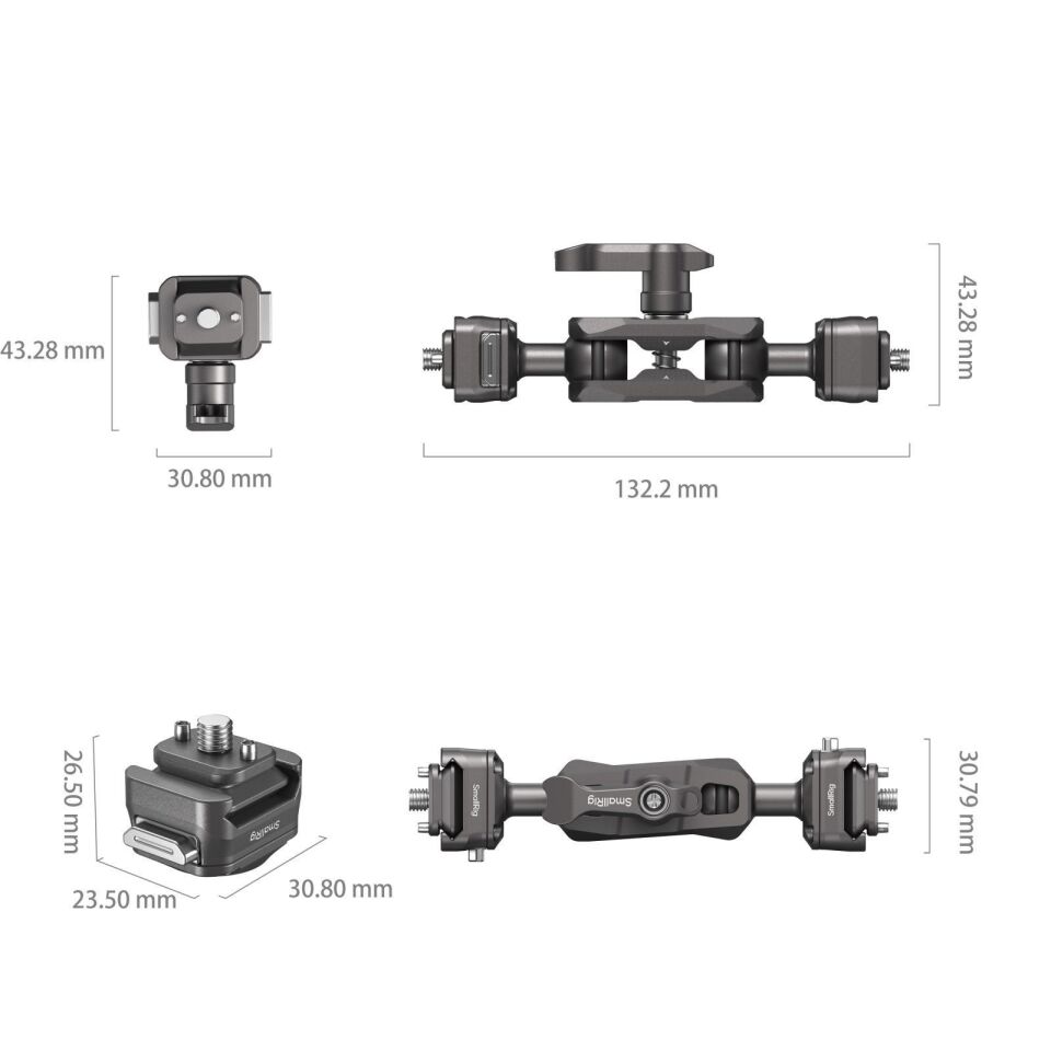 SmallRig 4488 HawkLock H21 Hızlı Çıkarma Sihirli Kol ve Bilyalı Başlık