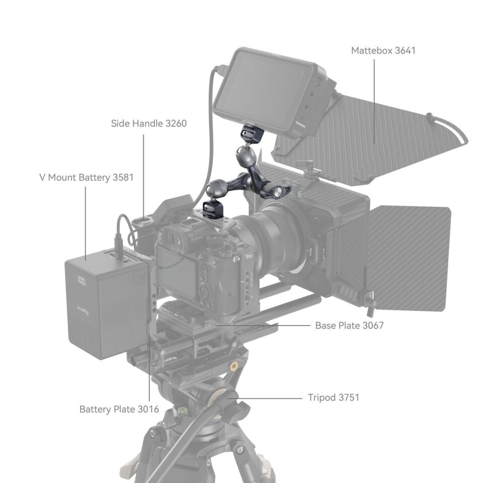 SmallRig 4899 Rosette Magic Arm (7'') 3/8''-16 ARRI Konumlandırma Vidası