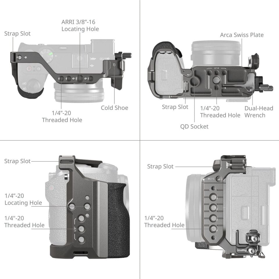 SmallRig Sony 5060  A6700  için  HawkLock Hızlı Çıkarma Kafes Kiti