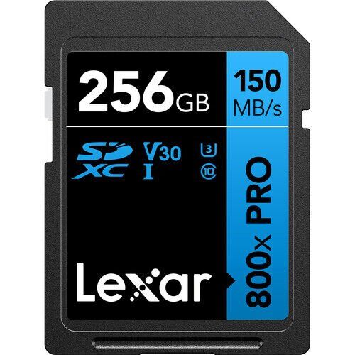 Lexar 256GB SDXC Yüksek Performanslı 800x PRO UHS-I V30 Hafıza Kartı