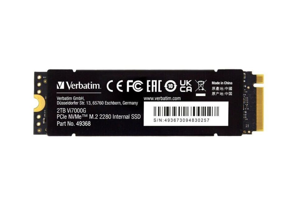 Verbatim 2TB Dahili M2 VI 7000 SSD PCIE Gen 4 6700MB/S - 7400MB/S-(49368)