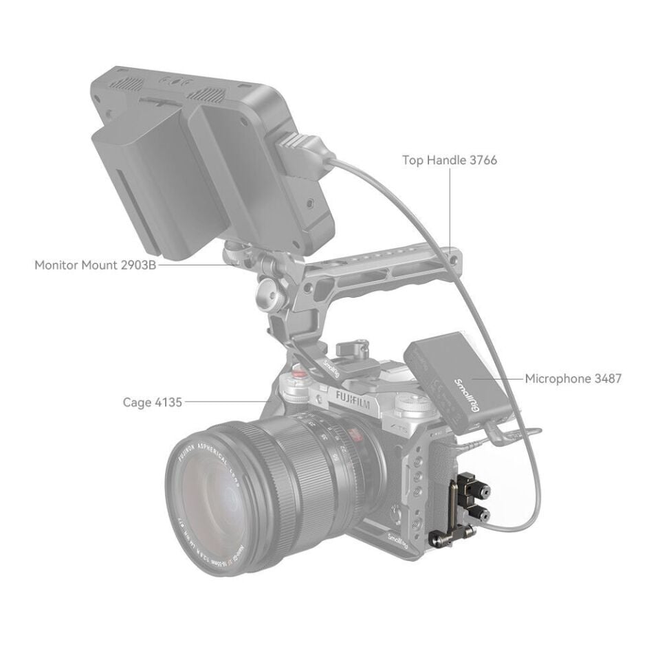 SmallRig 4147 FUJIFILM X-T5 için  HDMI ve USB-C Kablo Kelepçesi