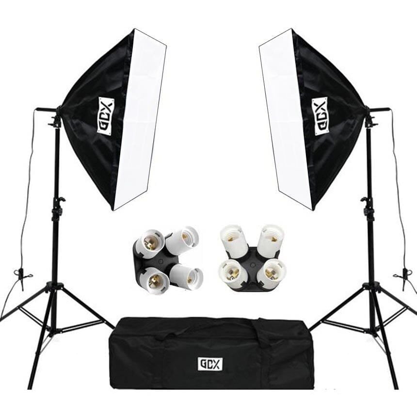 GDX TLB-4 Pro Light 50x70 cm Video ve Fotoğraf Çekim 2'li SoftBox Seti - 4 Duylu Softbox - Lambasız