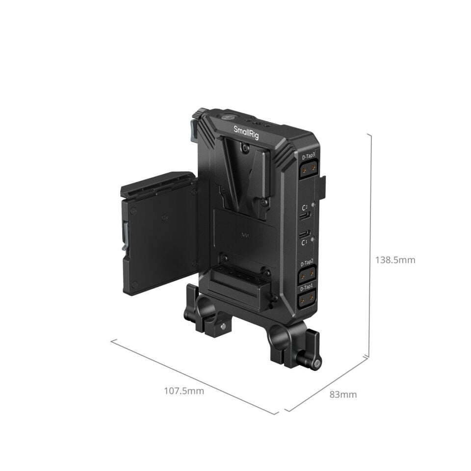 SmallRig 5226 V-Mount Pil Montaj Plakası Kiti 15 mm LWS Rob Borulu