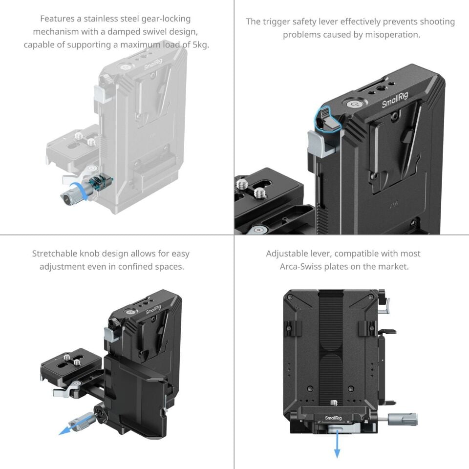 SmallRig 5227 V-Mount Akü Montaj Plakası Kiti