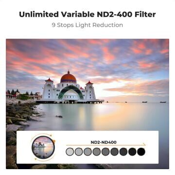 K&F Concept 95mm Nano-X Variable ND2-400 Filtre (9 Stop)