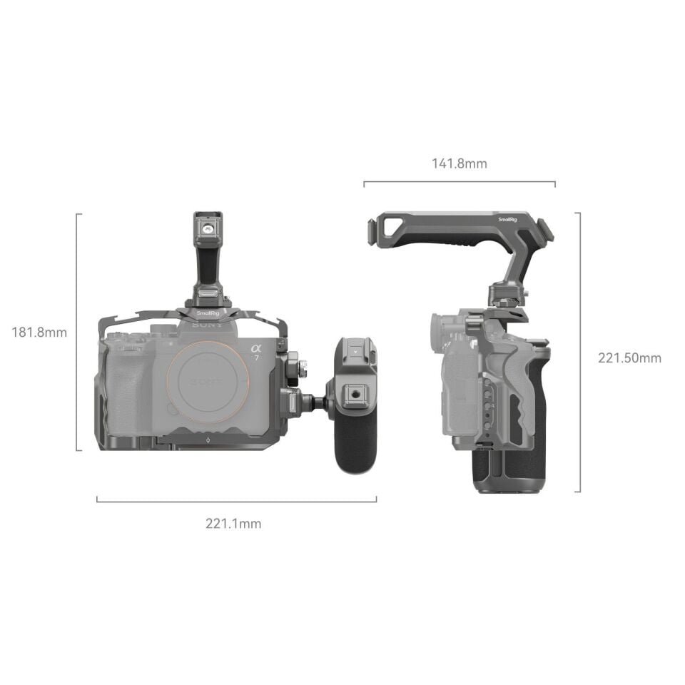 SmallRig 4539 HawkLock Hızlı Çıkarma Gelişmiş Kafes Kiti Sony Alpha 7R V / Alpha 7 IV / Alpha 7S III  için