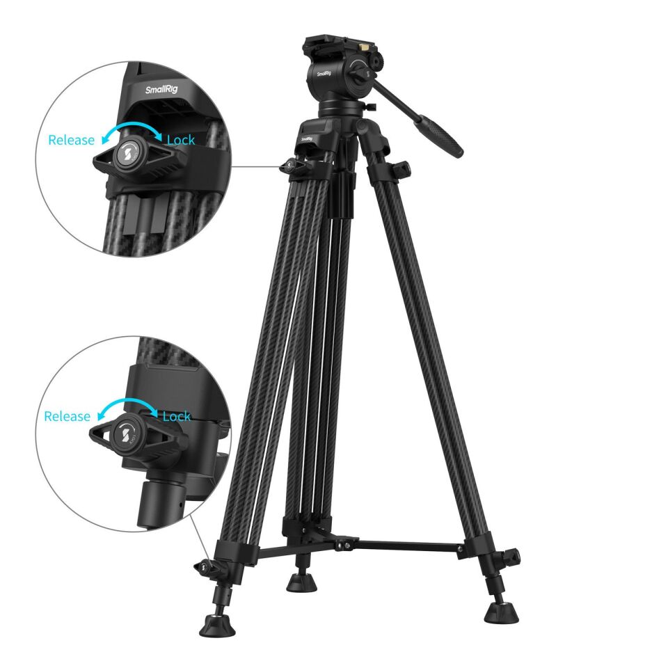 SmallRig 5441 AD14 Profesyonel Karbon Fiber Video Tripod