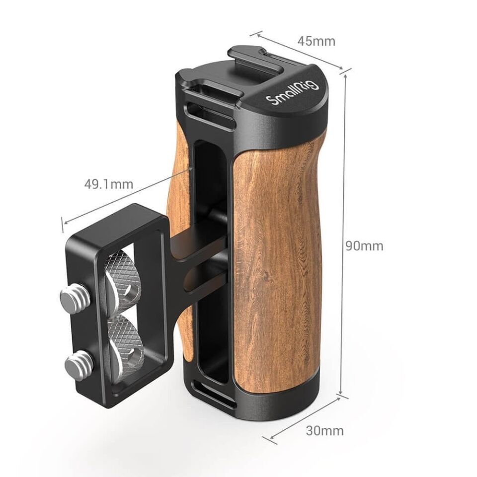 SmallRig 2913 Ahşap Mini Yan Sap (1/4''-20 Vida)