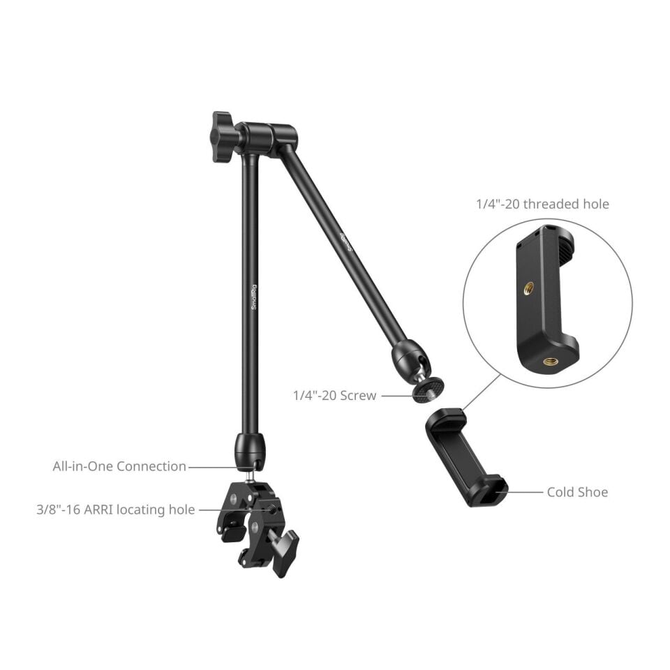SmallRig 5624 Masaüstü Sihirli Kol Yengeç Şeklinde Kelepçe Kiti