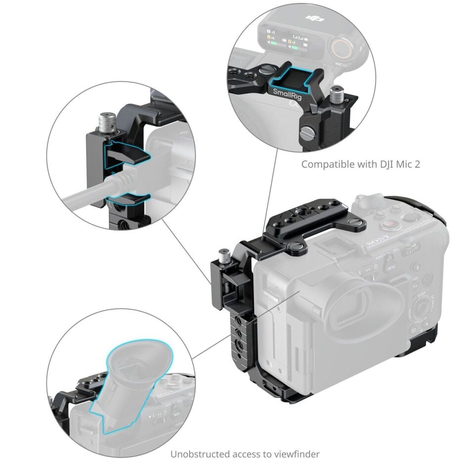 SmallRig 5590 Sony FX2  için Pil Plakalı  Gelişmiş Kafes Kiti