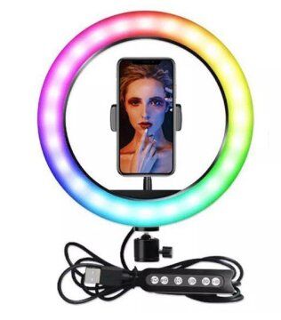 RGB Led Yumuşak Halka Işık MJ33 (200cm Işık Ayağı Dahil)