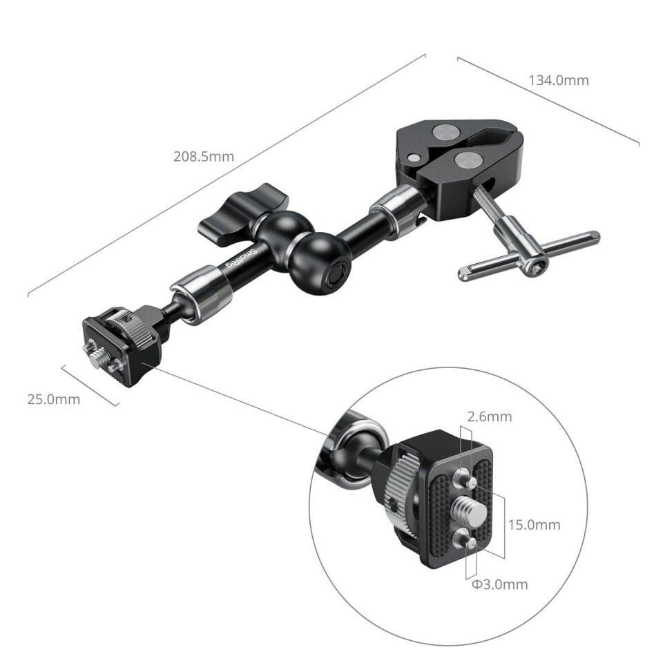 SmallRig 5310 Magic Arm Yengeç Şeklinde Kelepçeli (7'')