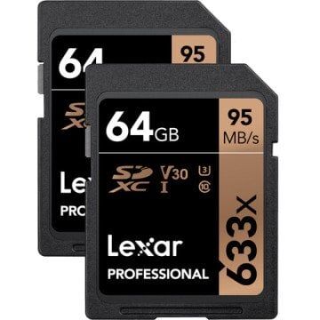 Lexar 128GB Professional 95MB/sn UHS-I SDXC Hafıza Kartı (2'li Paket)