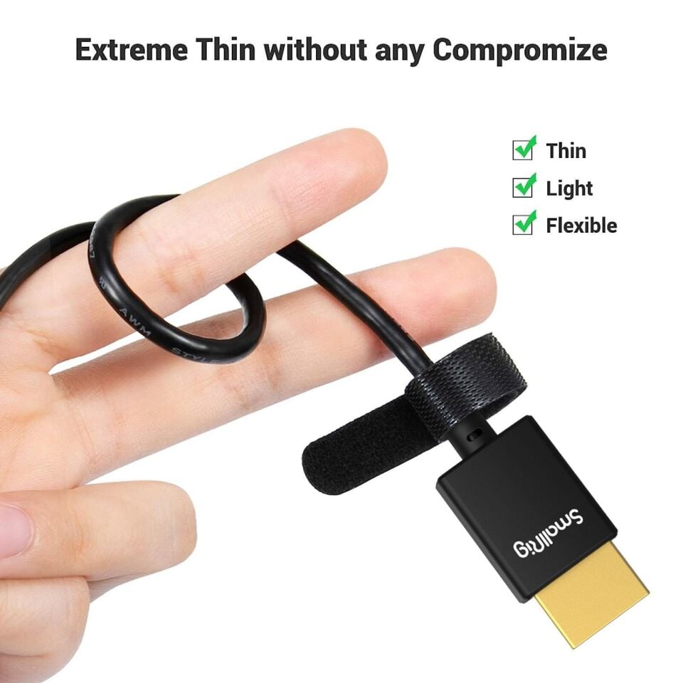 SmallRig 2956B Ultra-Slim 4K HDMI Kablo (A to A) (35cm)