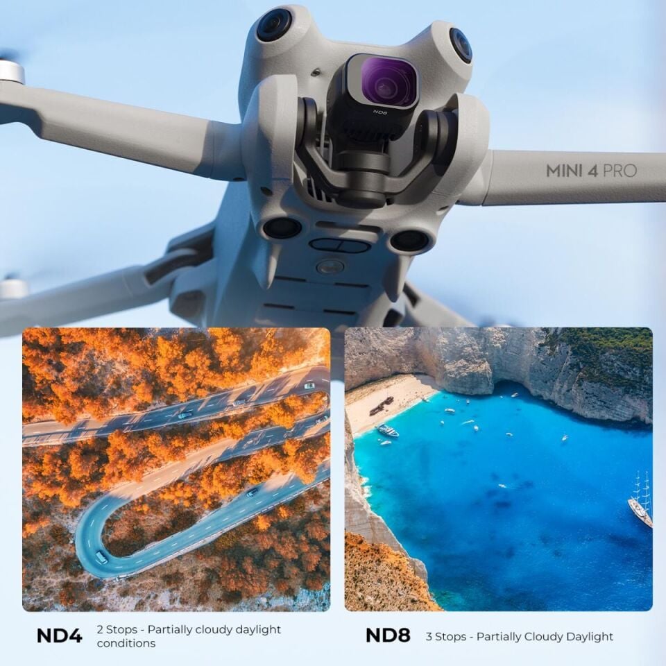 K&F DJI Mini 4 Pro ND Filtre 6 Parça Set (ND4 + ND8 + ND16 + ND32 + ND64 + ND1000)