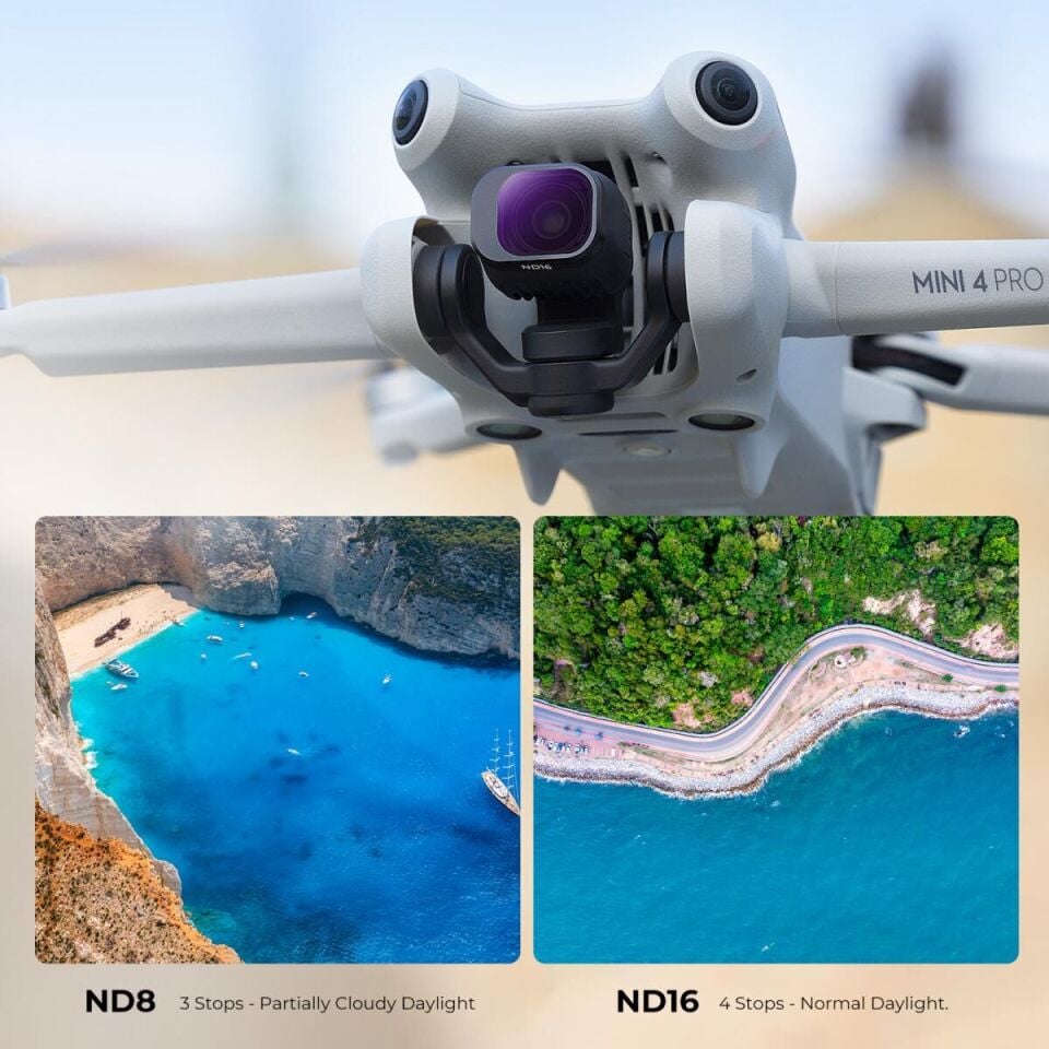K&F  DJI Mini 4 Pro Filtre Kiti 6'lı Paket (CPL + ND8 + ND16 + ND32 + ND64 + ND128)