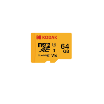 Kodak 64GB Micro SD UHS-I C10 U1 V10 Kart + Adaptör (Sarı)