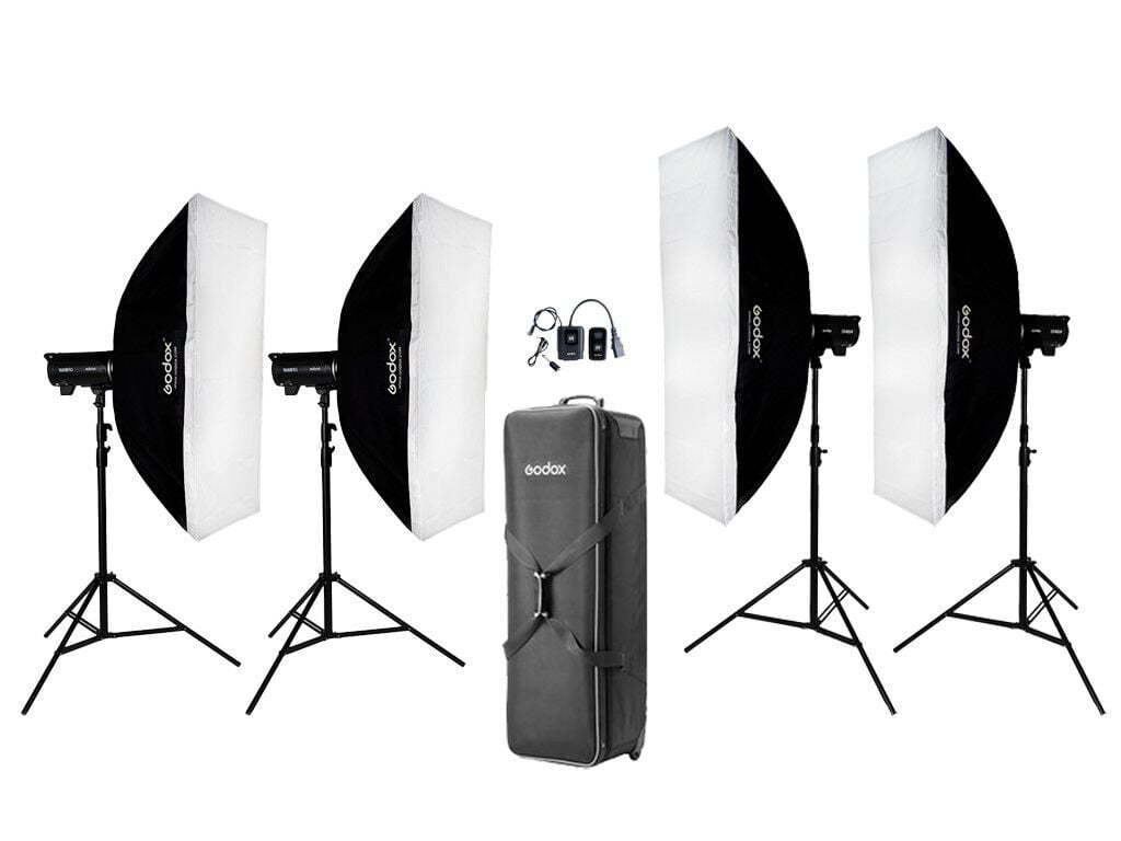 Godox DP800 III V / DP400 III V 4'lü Paraflaş Kit (LED Model Lambalı)