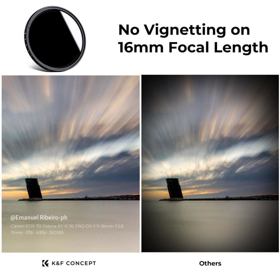 K&F Concept 46mm B-SERIES ND2-ND400 (1 ile 9 Stop) ND Filtre