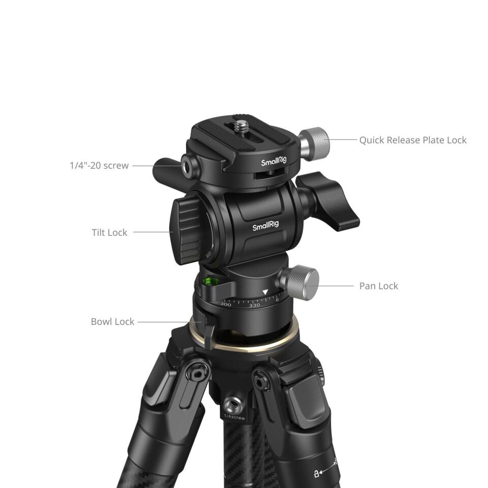 SmallRig 5028 Taşınabilir Karbon Fiber Seyahat Tripod Seti