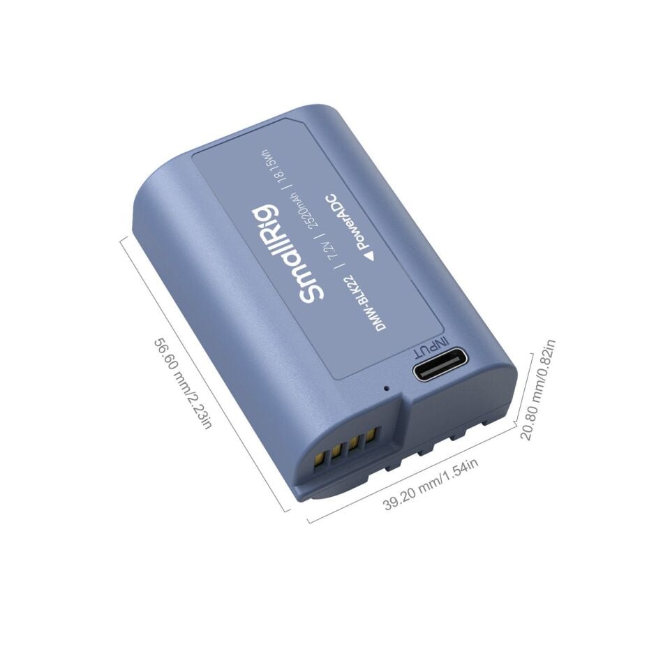 SmallRig 4906 DMW-BLK22 USB-C Şarj Edilebilir Kamera Pili