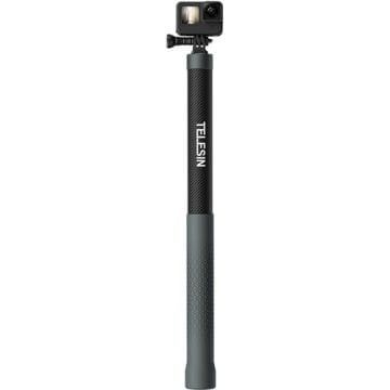 Telesin Aksiyon Kamera ve Akıllı Telefonlar için 3 Metre Carbon Fiber Selfie Stick