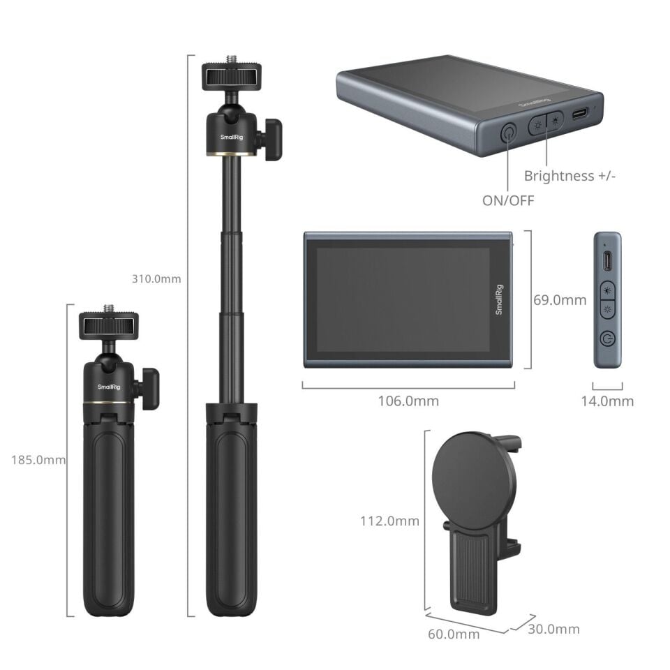 SmallRig 4851B Kablosuz Telefon Video Monitörü (Vlog Kiti)