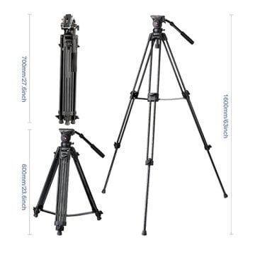 Digipod DTW-75AW ve DVH-5W Profesyonel Video Tripod (Taşıma Çantası Dahil)