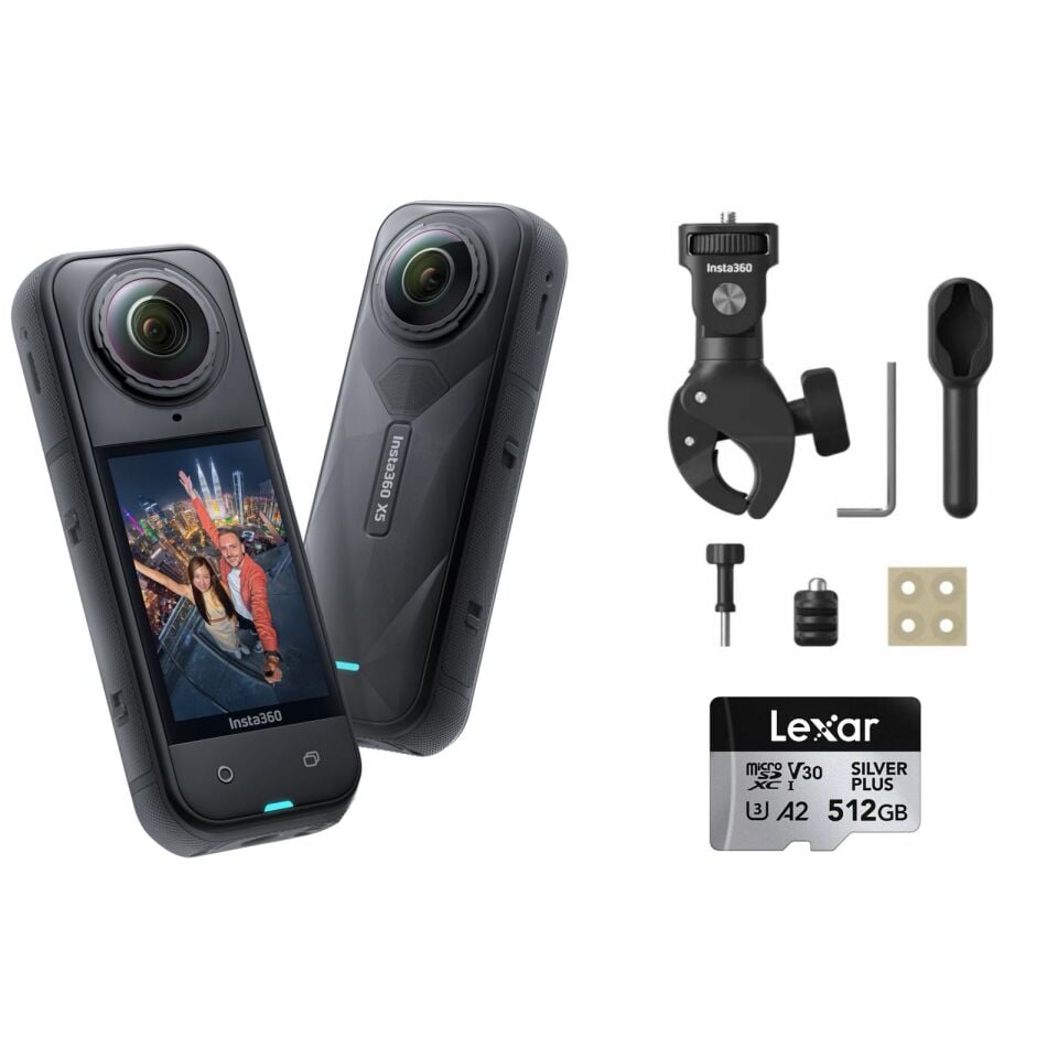Insta360 X5 Aksiyon Kamerası - Motosiklet Kiti Heavy (512 GB)