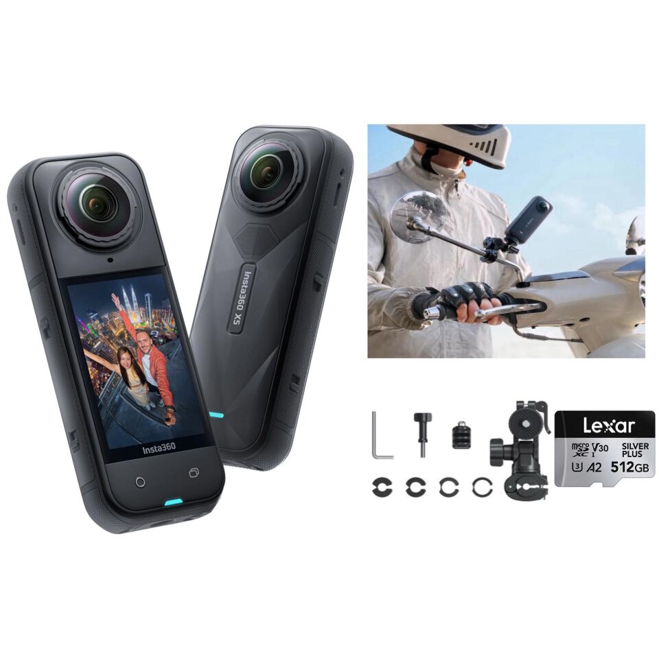 Insta360 X5 Aksiyon Kamerası Moto Ayna Kiti (512 GB)