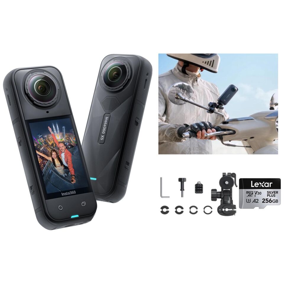 Insta360 X5 Aksiyon Kamerası Moto Ayna Kiti (256 GB)