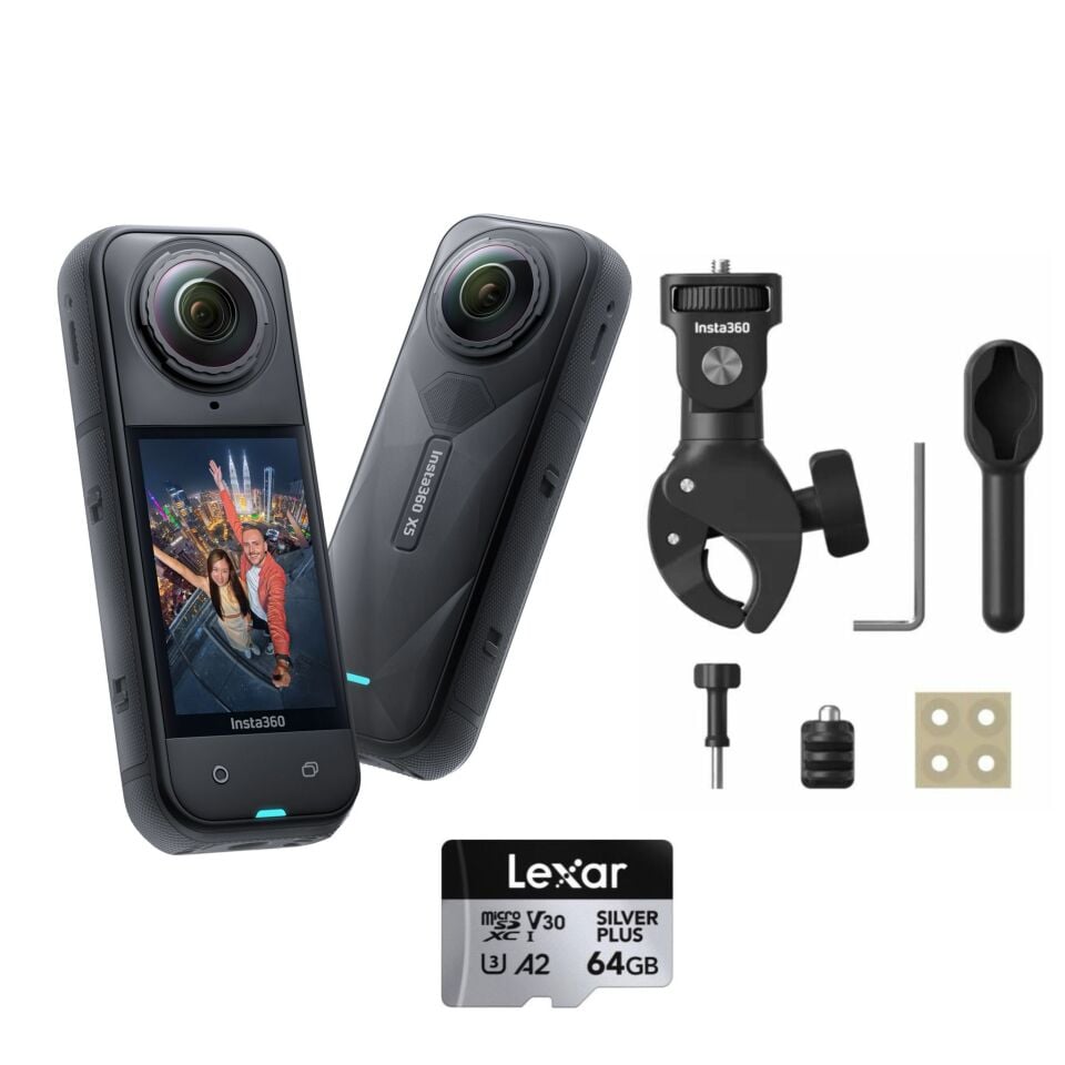 Insta360 X5 Aksiyon Kamerası - Motosiklet Kiti Heavy (64 GB)