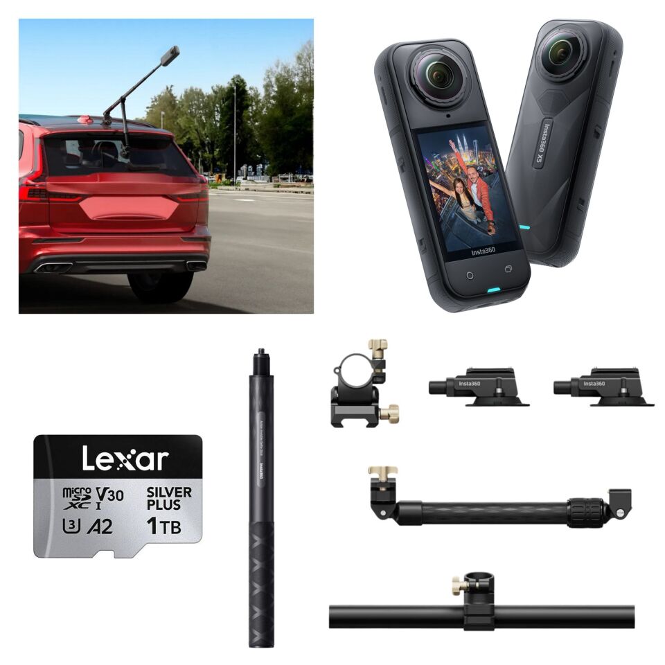 Insta360 X5 Aksiyon Kamerası - Racing Araç Kit 1 TB Micro SD