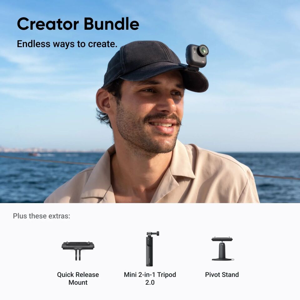 Insta360 Go Ultra Siyah Aksiyon Kamerası - Creator Kit