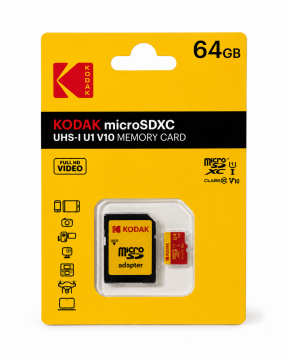 Kodak 32GB Micro SD UHS-I C10 U1 V10 Kart + Adaptör (Kırmızı)