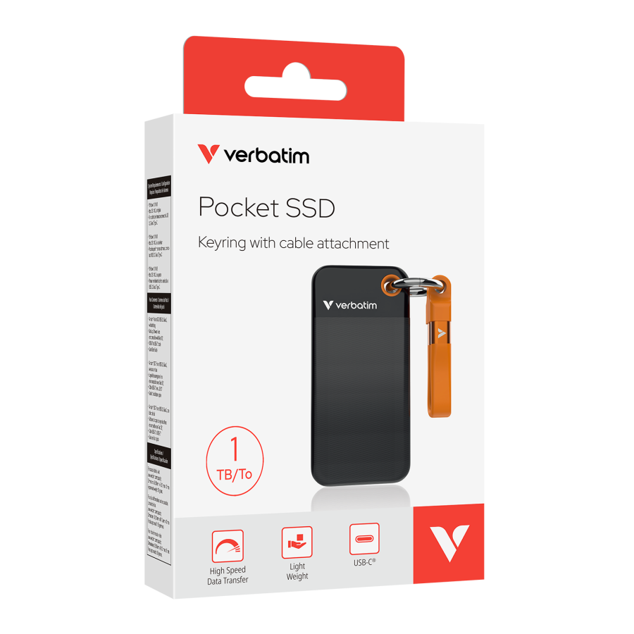 Verbatim 32193 - V Pocket SSD USB3.2 GEN2 1TB B/O